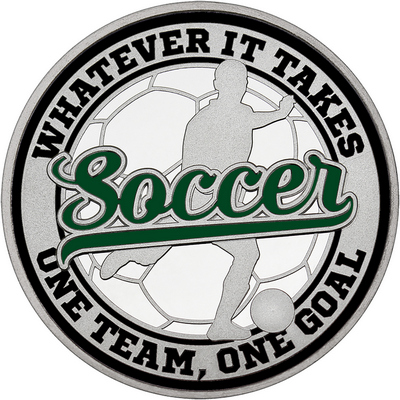 Dark Green "Soccer" with Black Outer Circular Borders